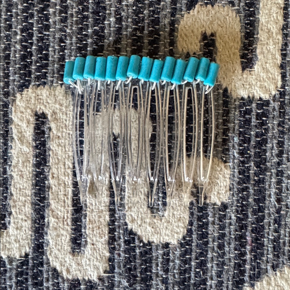 Handmade Turquoise Hair Comb - Fine Hair